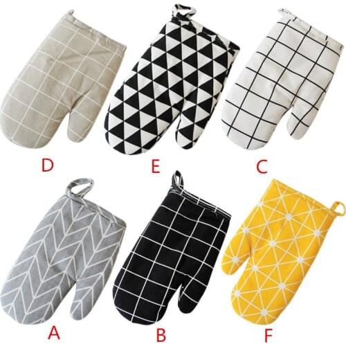 Cotton Oven Glove Heatproof Mitten Kitchen Cooking Microwave Oven Mitt Insulated Non-slip Glove Thickening
