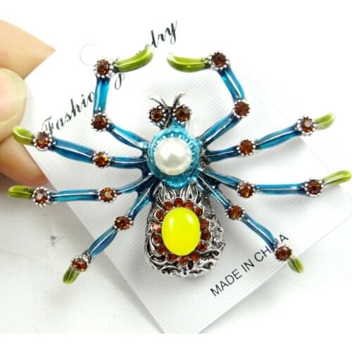 Hot Sale spider Brooches Men Women Suits Dress Hat Collar Brooch Pins Scarf Buckle Party Weddings Banquet Brooch Gifts W9