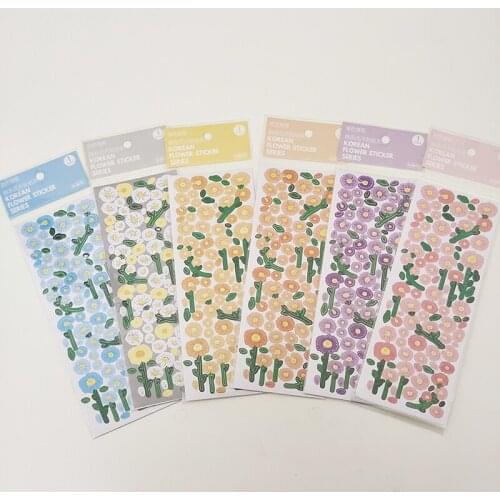 Cute Colorful Flower Daisy Stickers Decoration Scrapbooking Ins DIY Diary Album Stick Label Stationery Planner Stickers