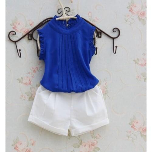 Fashion Summer Chiffon White blouses Child Girls sleeveless Tops toddler baby ruffle clothes Teenage School Girl Blouse Shirt