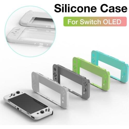 Switch OLED Console Fashion Thin Silicone Cover Soft Rubber Protective Shell Non-Slip And Anti-drop Game Accessories