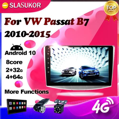 6+128G Android 10 DSP For VW Volkswagen Passat B7 B6 CC 2010-2015 Radio Multimedia Car Video Player Navigation GPS No 2 din 2din