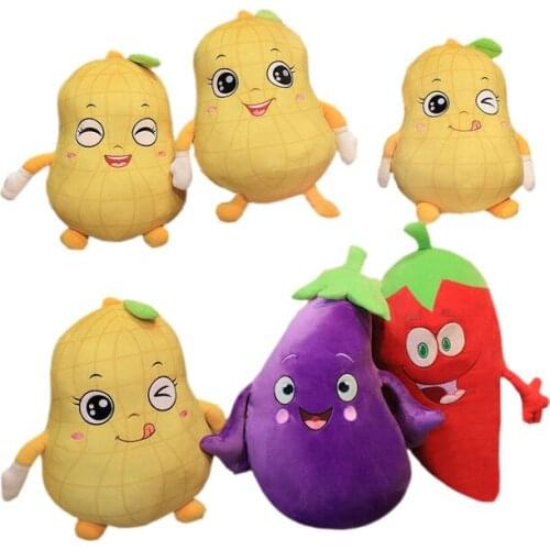 55/75CM Simulation Vegetable Stuffed Soft Plushie Toy Chilli/Peanut Pillow Funny Party Cushion Kids Birthday Gift Home Decora