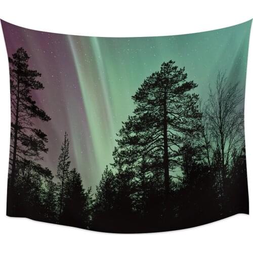 Natural Scenery Aurora Picture Wall Tapestry Cover Beach Towel Picnic Yoga Mat Home Decoration