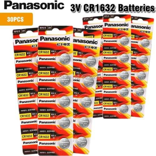 PANASONIC 30pc cr1632 3v BR1632 ECR1632 DL1632 KCR1632 LM1632 KL1632 button cell coin lithium batteries for watch car toy