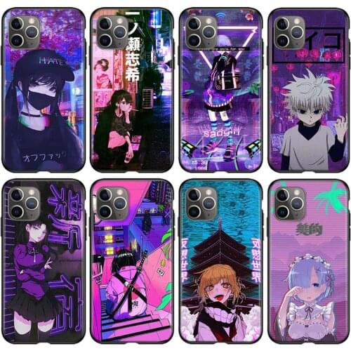 Vaporwave Glitch Anime Silicone Cover For Apple IPhone 12 Mini 11 Pro XS MAX XR X 8 7 6S 6 Plus 5S SE Phone Case