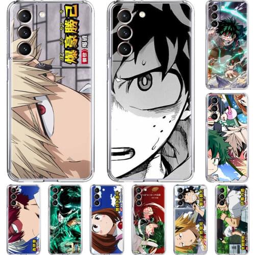 Clear Case For Samsung Galaxy S21 S20 FE S10 Plus S9 S8 Note 20 Ultra 10 Lite S10e Soft Phone Cover Funda My Hero Academia Shell