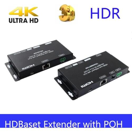 PUZHIJIE HDMI 2.0 HDBaseT Extender with HDMI loopout IR 3D 4K HDR YUV4:4:4 40M at 4K 70M at 1080P Ultra slim HDMI 2.0 Extender