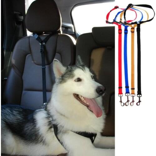 Pet Dog Cat Car Seat Belt Dog Collars Leash Adjustable Harness Seatbelt Small Medium Dogs Travel Clip Strap Leads Pet Supplies