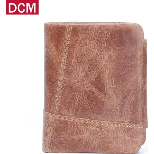 RFID Wallet Antitheft Scanning Leather Wallet Male Hasp Leisure Mini Wallet Credit Card Trifold Purse Crazy Horse Coin Walets