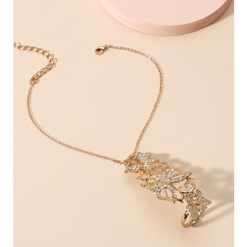 Romantic Gold Link Chain Bracelets for Women Temperament Hollow Butterfly Finger Hand Bracelet Best Friend Party Jewelry Gift