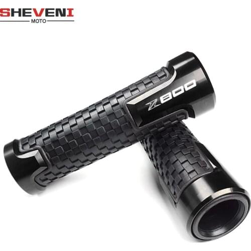 With Logo Z800 Motorcycle CNC Aluminum+ Rubber handle grips Motorbike handlebar grip For KAWASAKI Z800 2013 2014 2015 2016