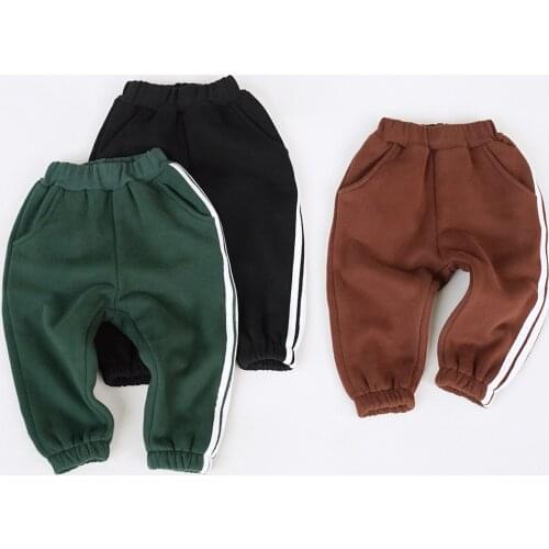 2 3 4 5 6 7 Years Toddler Boys Pants Thicken Plus Velvet Trousers for Boy Autumn Winter Toddler Kids Pants Baby Child Sweatpants
