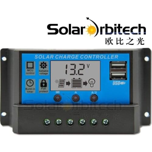 Solar Controller 12V/24V Universal Double USB Photovoltaic Panels Charger Module Full Stop Light Control