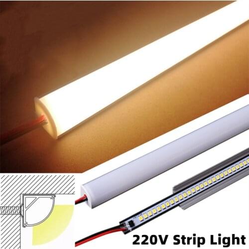 1-20pcs 0.5M AC220V V-type LED Corner Strip Lights 5W Wall Aluminum Profile Milky/Clear Cover Channel Cabinet Tube Bar Lighting