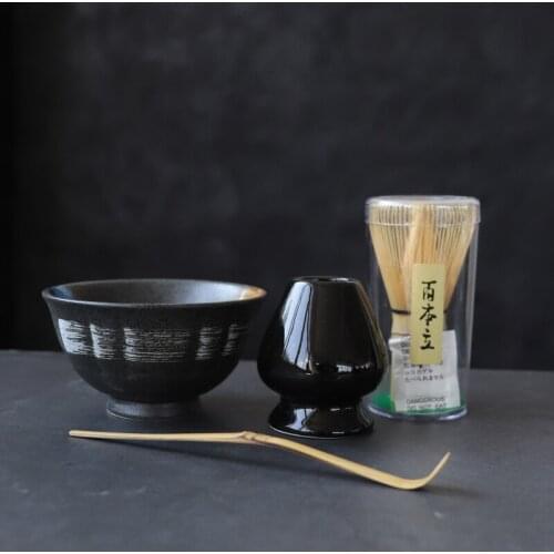 LUWU traditional matcha sets natural bamboo matcha whisk ceremic matcha bowl whisk holder japanese tea sets