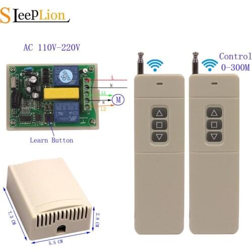 Sleeplion Tubular Motor Garage Door Switch 220V RF Remote Control Switch 110V 2CH Projection Screen Motor 300M Controller