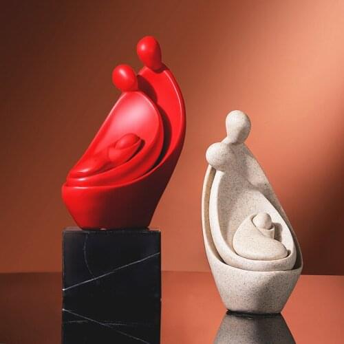 Creative Statue Family Figurines Modern Art Sculpture Home Decorations Room Bookshelf TV Cabinet Decor Animal Ornament Craft