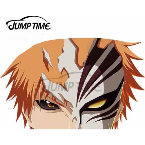 Jump Time 13 x 8.3cm Bleach Peeking Funny Car Stickers Sunscreen Waterproof Auto Windows Bumper Car Door Protector