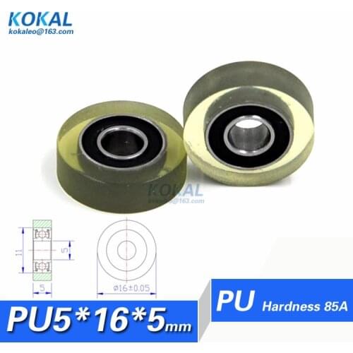 [PU0516-5]Free shipping 10PCS low noise TPU PU PVC RUBBER soft bearing roller for sorting manchine counter roller