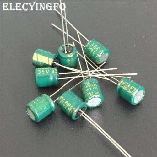 10pcs 33uF 35V33UF SANYO 6x7mm Low profile 35V33uF Aluminum Electrolytic Capacitors