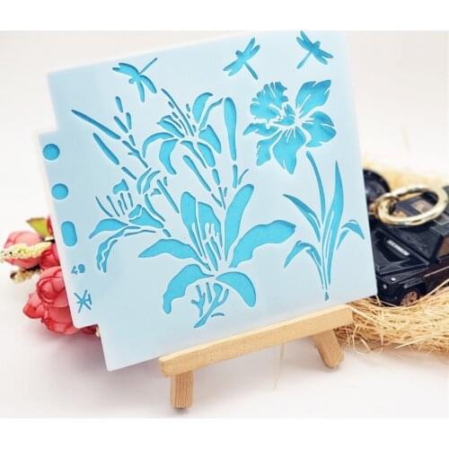 13*14 Morning glory Cover templat scrapbook stencils spray plastic mold shield DIY cake hollow Embellishment printing lace ruler