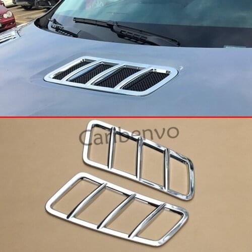2Pcs Front Hood Engine Air Vent Grill Cover For Mercedes-Benz W166 C292 X166 GLE GL M-Class Accessories Triple Chrome Trims