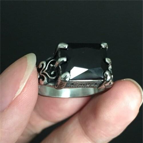 3pcs/lot Black Crystal Ring 316L Stainless Steel Top Qulaity Fashion Jewelry Unisex Ring