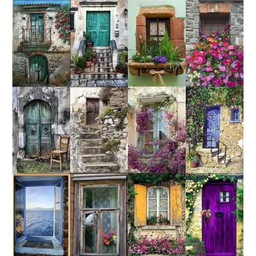 5d Diamond Embroidery 5D DIY Doors and windows landscapes Diamond Painting Christmas Cross Stitch Full square Rhinestone Mosaic