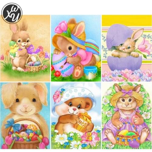 Rabbit 5D Diamond Painting Kits for Adults Cartoon Diamond Mosaic Full Diamond Art Embroidery Cross Stitch Kits for Home Decor