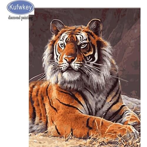 Full drill square/round 5d diy diamond painting tiger 3d embroidery cross stitch animal wall art mosiac decoration