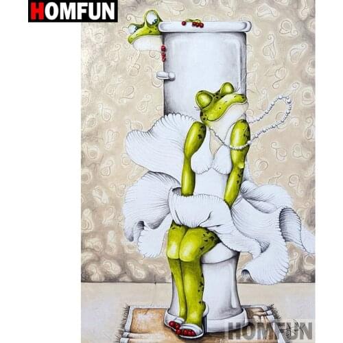 HOMFUN Full Square/Round Drill 5D DIY Diamond Painting "Animal frog" Embroidery Cross Stitch 5D Home Decor A00600
