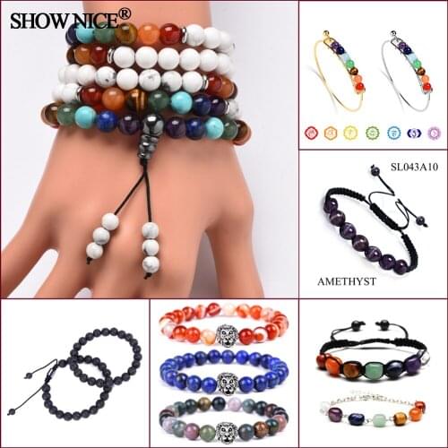 7 Chakra Bracelet Crystal Stones Healing Balance Beads 108 Mala Pendant 12 Constellation For Women Men Jewelry