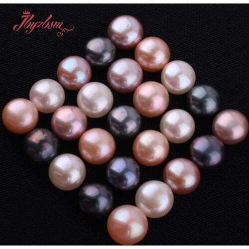 7mm-8mm Half Drilling Freshwater Pearl Bead Natural Beads 1 Pair For Yourself DIY Earring Jewelry Making,Wholesale Free Shipping