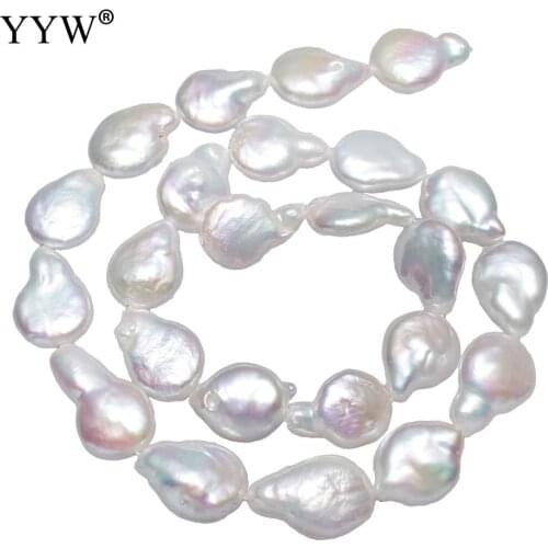 Cultured Baroque Freshwater Pearl Beads Nuggets natural white 12-13mm Sold Per Approx 15 Inch Strand