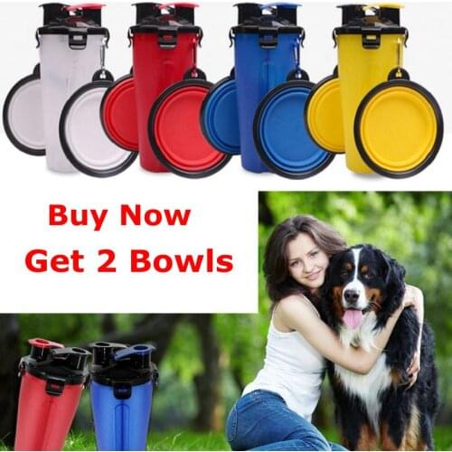 Pet Bottle Outdoor New Bowl For Dogs And Cats Portable Feeder Fold-able Water Bottle Dog Bowl Travel Walking Food Drinking 2in1