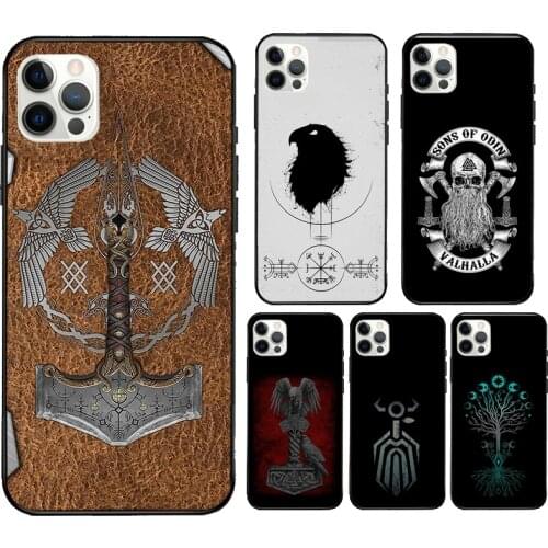 Viking Ragnar Lodbrok Valhalla Odin Ravens Phone Case For iPhone 11 Pro Max 12 mini 6S 7 8 Plus X XS Max SE 2020 XR Cover Coque