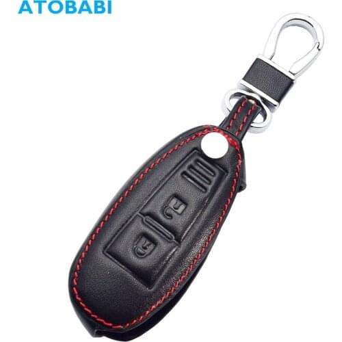 Leather Car Key Case Smart Remote Control Protector Cover For Suzuki Swift Vitara Grand Vitara II SX4 Baleno Kizashi Jimny Ignis