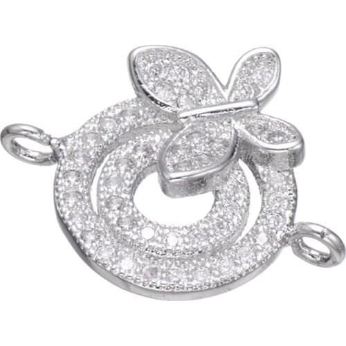 Fashion Jewelry Shining Zircon Butterfly Charms For Jewelry Making Diy Micro Pave Jewelry Cute Animal Connectors Bijoux Bedels