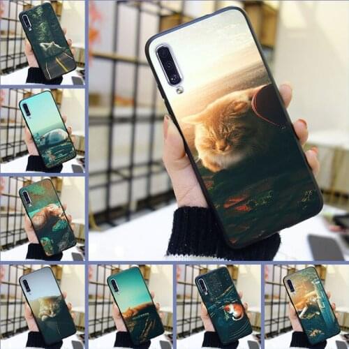 Soft Back Cover For Samsung Galaxy A10 A20 A30 A40 City Cat Funny Cute Phone Case Silicone For Samsung Galaxy A80 A70 A60 A50