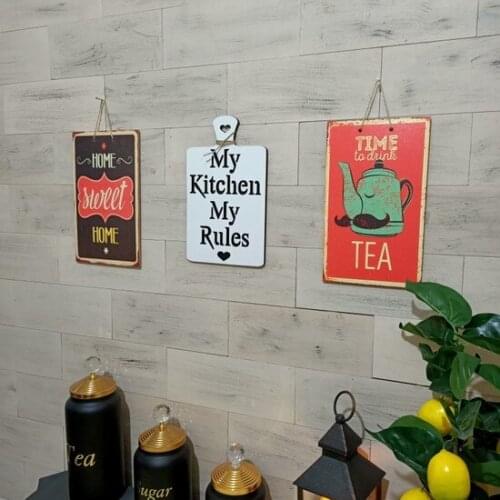 Rock Gift Wooden Kitchen wall Decor 3'lü Poster wall graphics gráficos de parede настенная графика