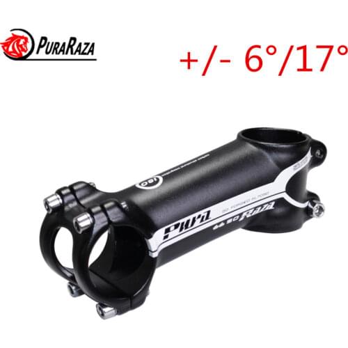 2019 matte New PURARAZA Biack alloy 6 /17 degree MTB Aluminum alloy stem mountain Bicycle Stem road bike stem handle 28.6-31.8MM