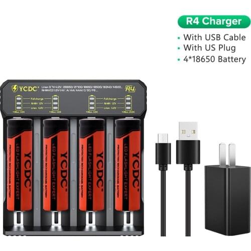 YCDC New Original 3.7 V 3000 MAH 18650 battery for toys tools flashlight battery With Universal Smart 2/4 Slots Battery Charger