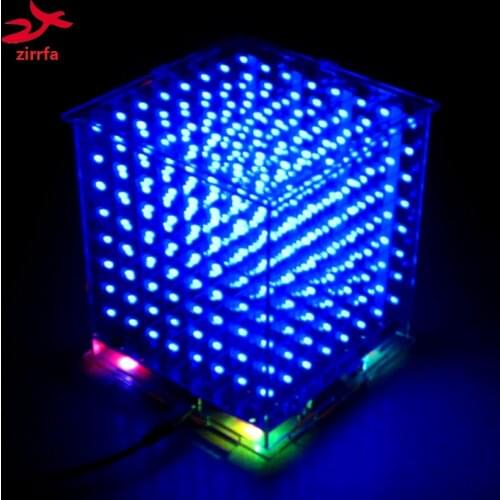 Wholesale 3pcs 3D 8S 8x8x8 mini led electronic light cubeeds diy kit for Christmas Gift/New Year gift