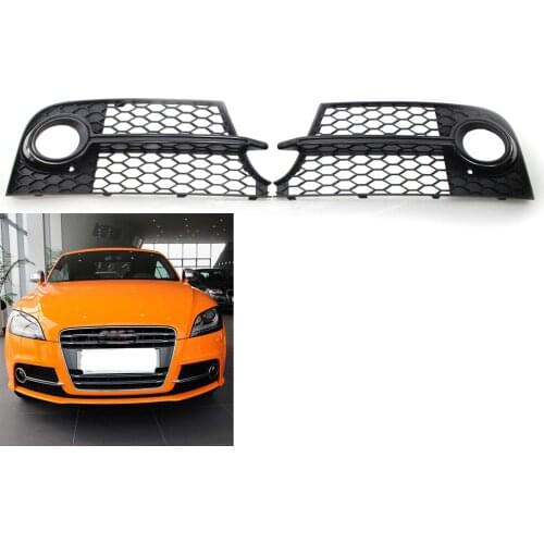 Car Front Bumper Honeycomb Grille Open Mesh Grill Left & Right For AUDI TTS MK2 2011-2014