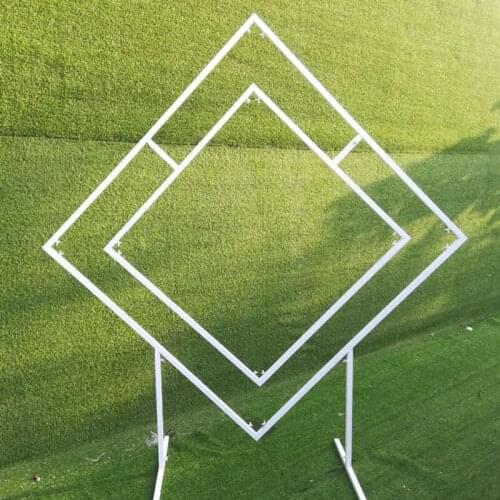 Wrought Iron Shelf Geometric Shaped Arch Wedding Backdrop Stand for Party Stage Decoration Flower Stand Wedding Props