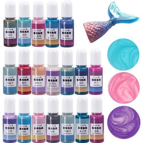 24 Color 10g Polarized Light Resin Pigments Mermaid Pearlescent Dye DIY Epoxy Resin Crafts Liquid Colorant Jewelry Making Tools