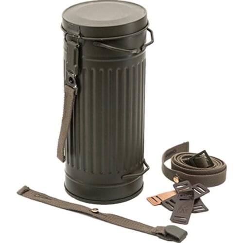 WW2 Gas Mask Canister Leather Accessories Film And TV Gear German Retro Outdoor Film Canister Box Storage Box Metal