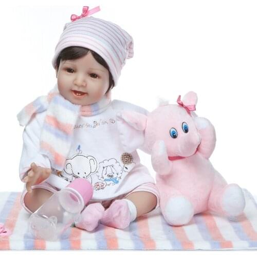 NPK 55cm lifelike reborn baby doll newborn wholesale menina de silicone toys for children Christmas gift and birthday gift