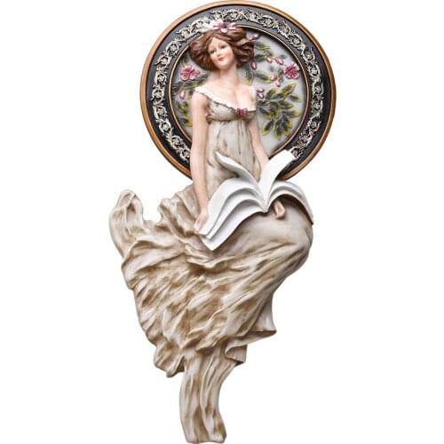 Luxury Living Room Wall Decoration European Resin Ornaments Artwork Statue Corridor 3D Hanging Sculpture Murals
